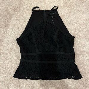 Black Lace Peplum Top